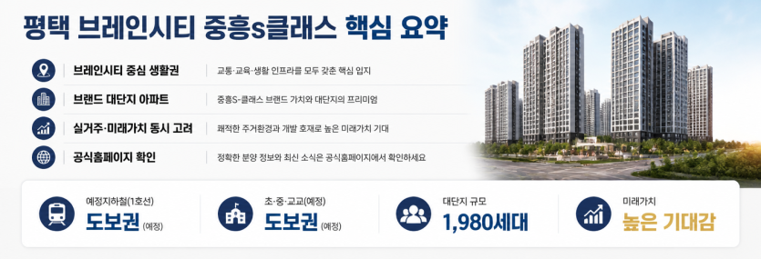 평택 브레인시티 핵심 분양정보 한눈에