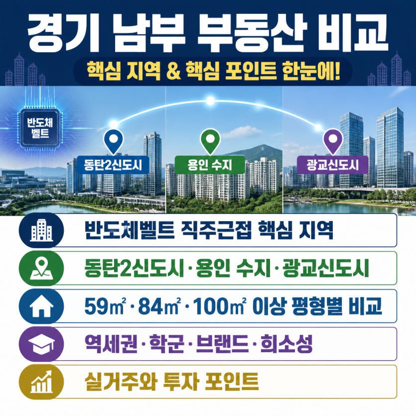 반도체벨트 직주근접 아파트 가격 비교