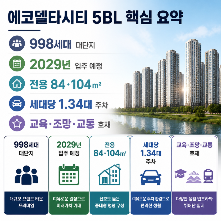 에코델타시티 5BL 미래가치와 실거주 핵심정리