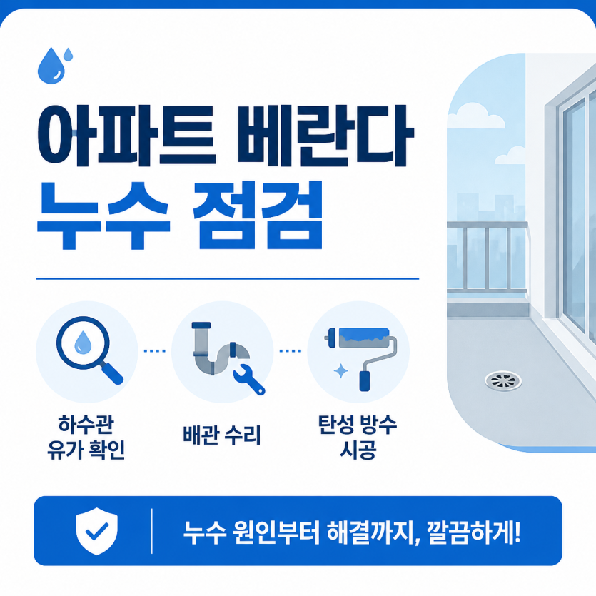 아파트 베란다 누수 점검과 방수 공사 핵심안내