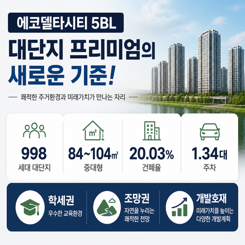 에코델타시티 5BL 핵심가치 한눈에 정리