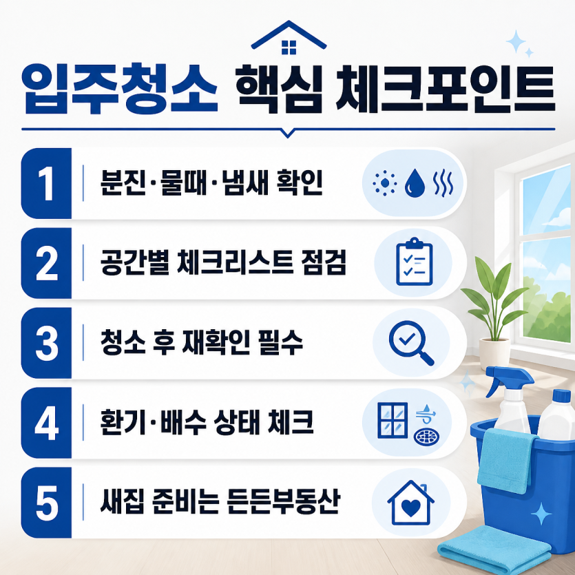 입주 전 꼭 확인할 청소 체크리스트
