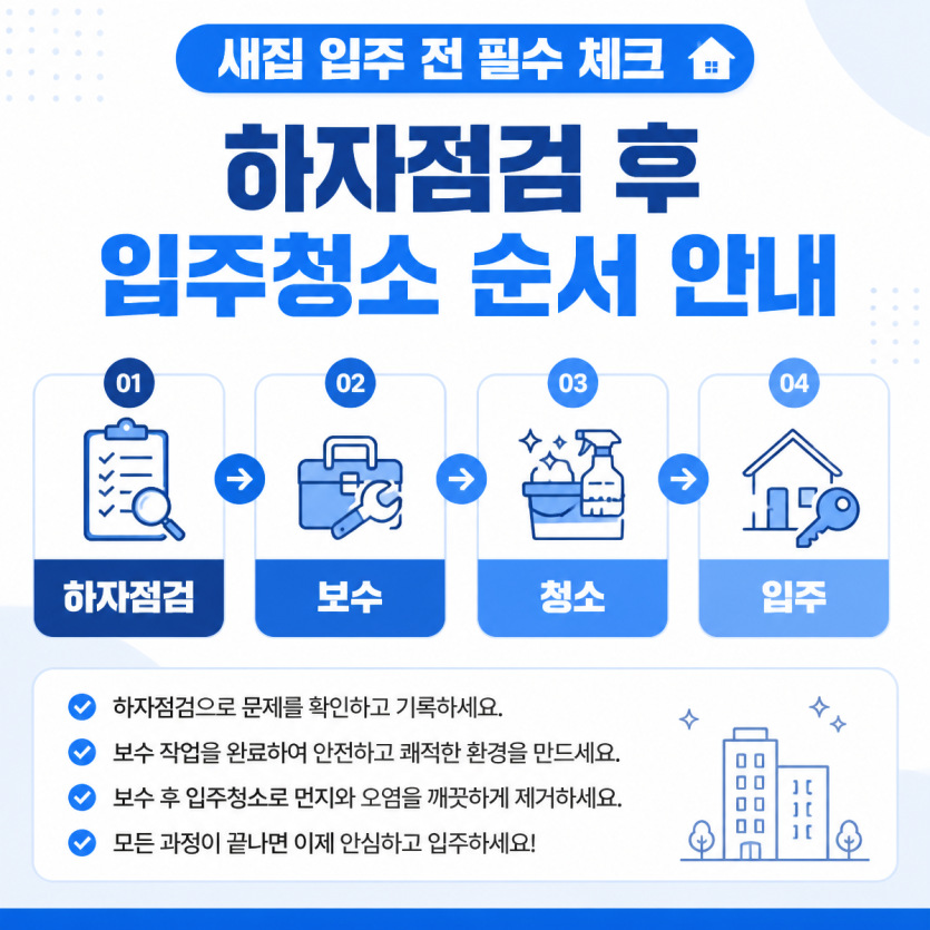 하자점검 후 입주청소 순서 한눈에 정리