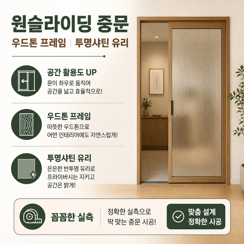 우드스타일 중문 인테리어 핵심 정리