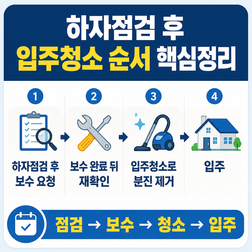하자점검 후 입주청소 순서 핵심정리
