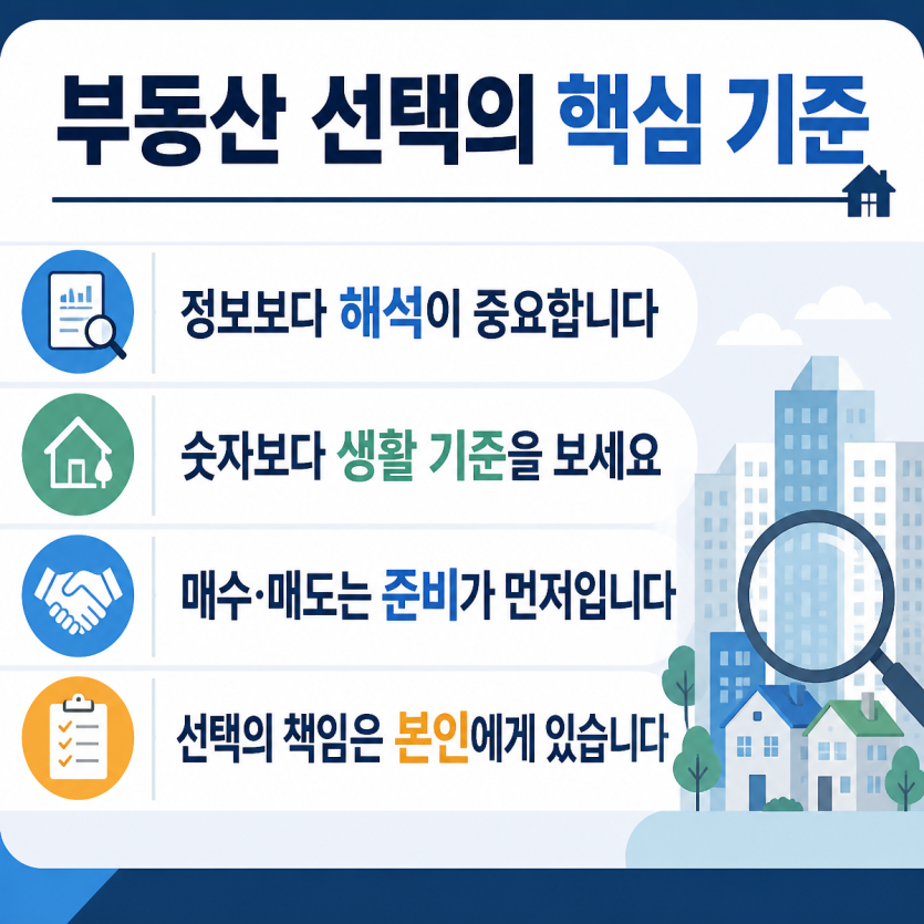 부동산 선택의 기준과 판단 원칙을 한눈에 정리