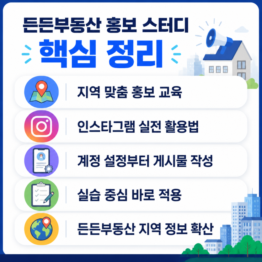 든든부동산 홍보 실전 교육 현장