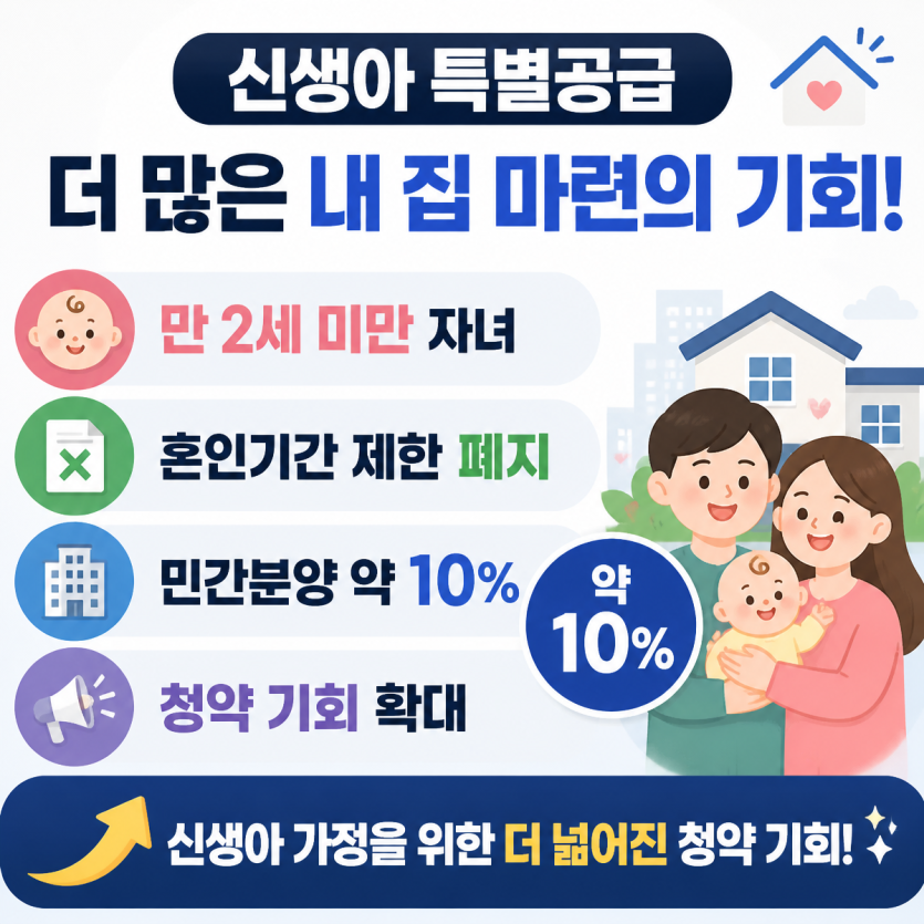 신생아특공 핵심조건과 청약기회 확대