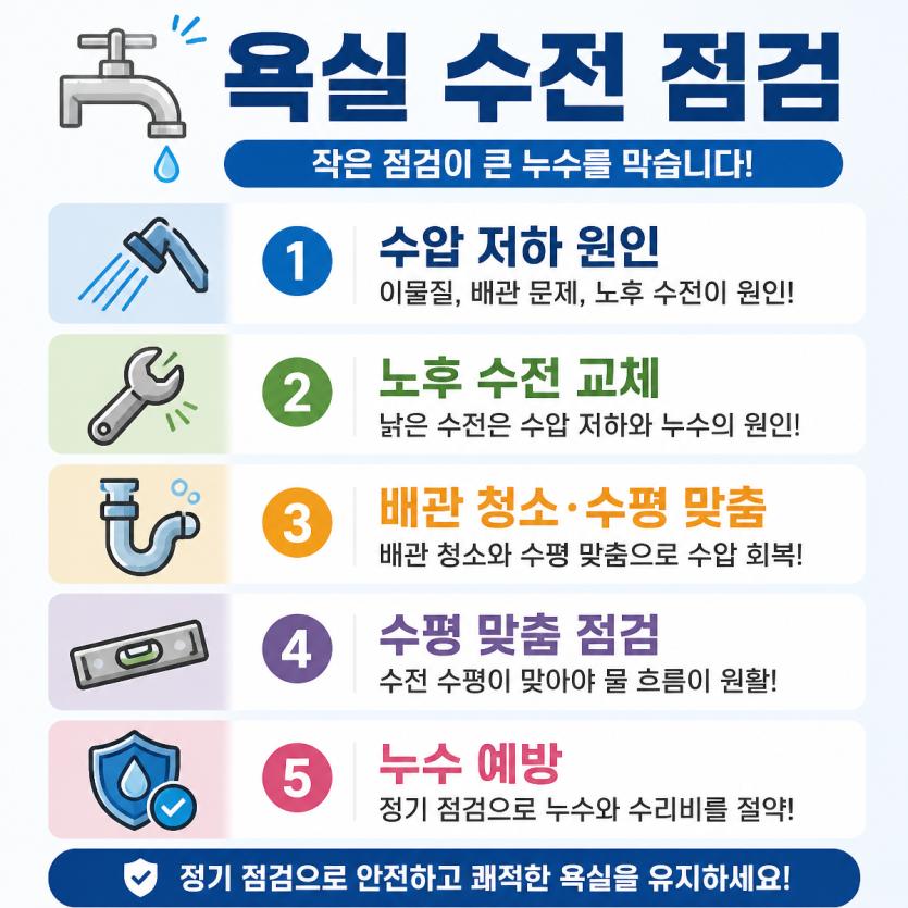 아파트 수전 교체 전후 핵심 점검