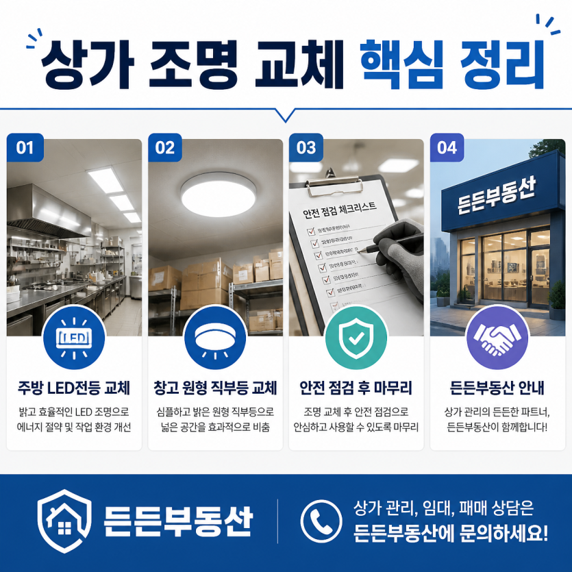 영통 상가 조명교체 핵심정리