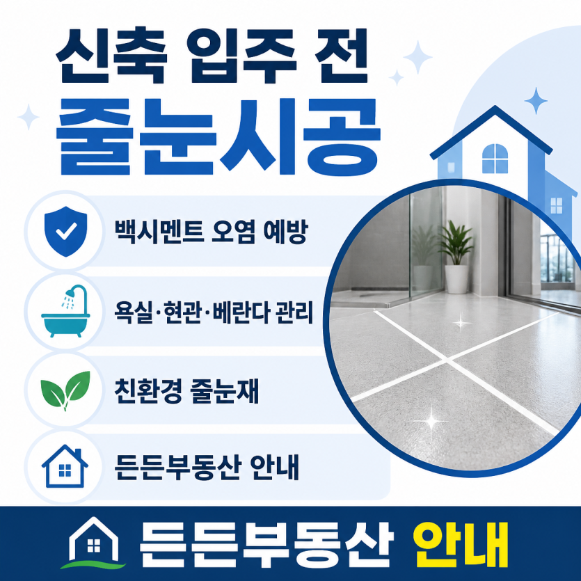 신축 입주 전 줄눈시공 핵심 안내