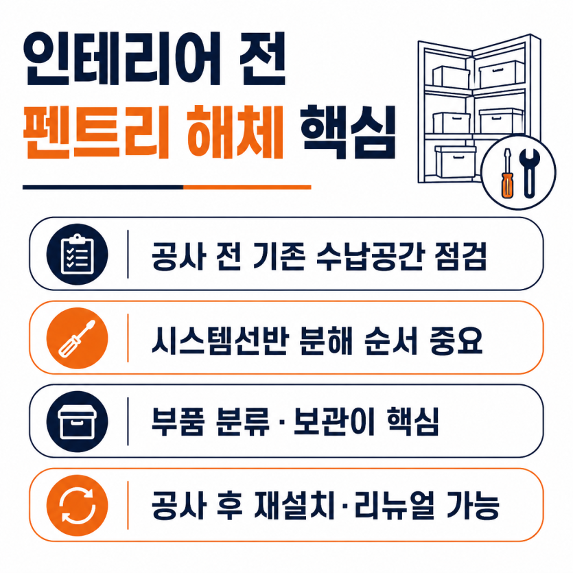 인테리어 전 펜트리 해체와 재설치 핵심정리