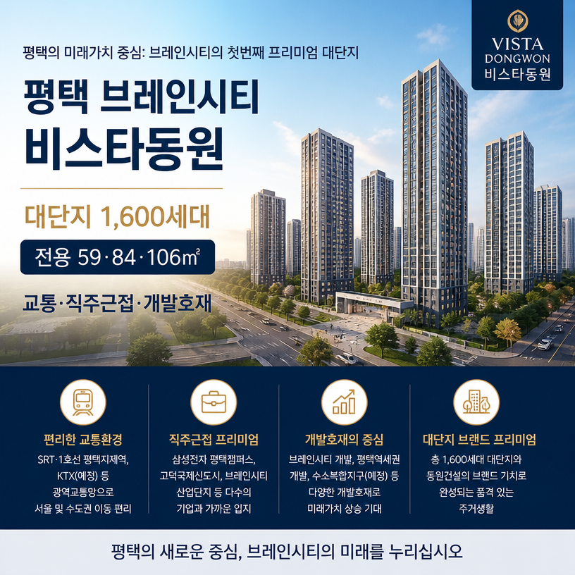 평택 브레인시티 핵심입지와 대단지 분양정보