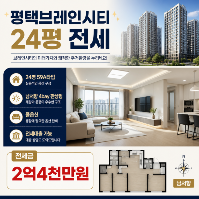 평택브레인시티 24평 전세 풀옵션 핵심정리