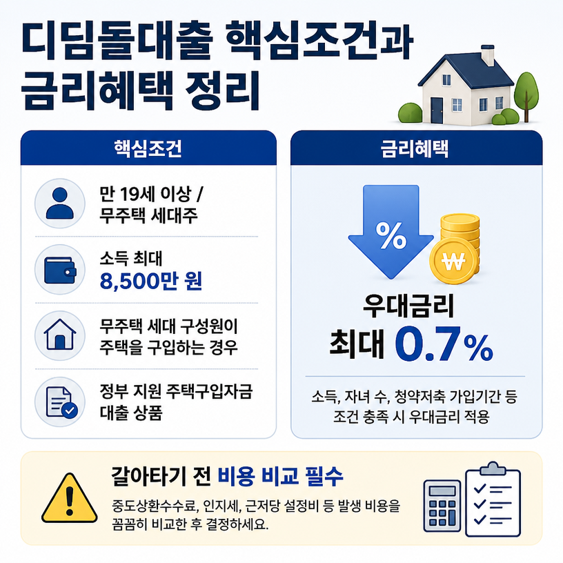 디딤돌대출 핵심조건과 금리혜택 정리