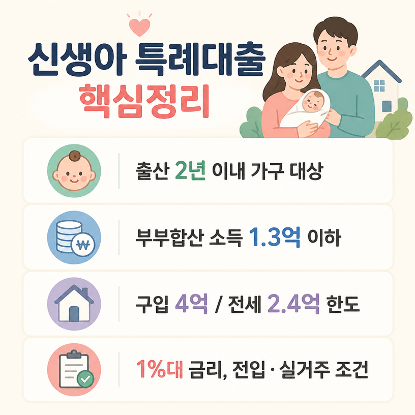 신생아 특례대출 조건과 한도 핵심정리