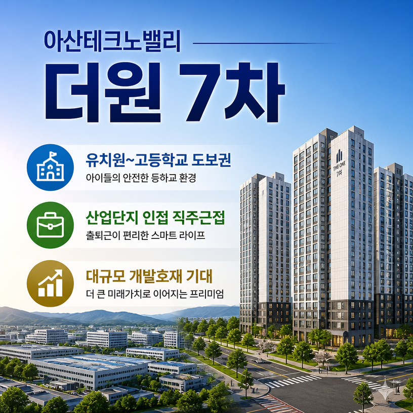 유초중고 도보권과 직주근접을 갖춘 아산 신축 단지