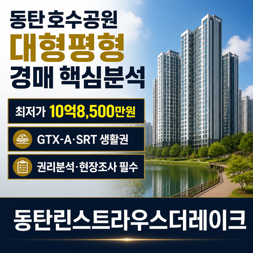 동탄호수공원 대형평형 경매 핵심분석