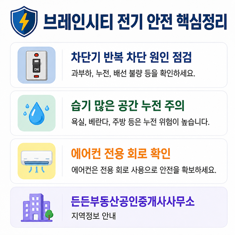 브레인시티 전기이상 점검과 부동산안내 핵심정리