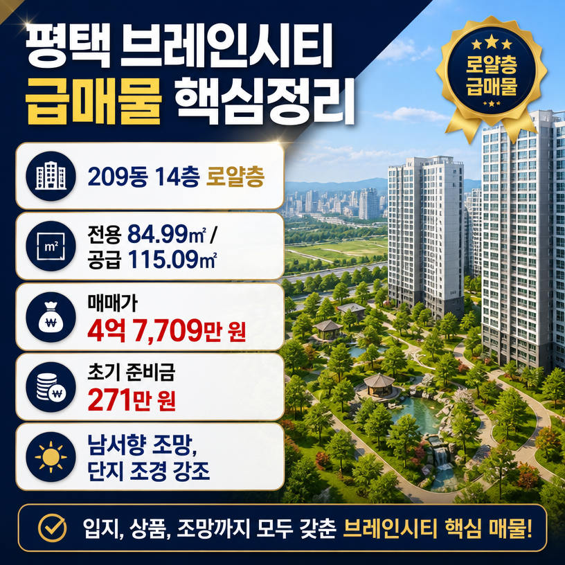 브레인시티 84타입 마피 급매물 핵심정리