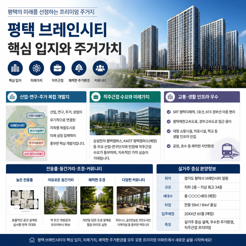 평택 브레인시티 핵심입지와 주거가치 요약