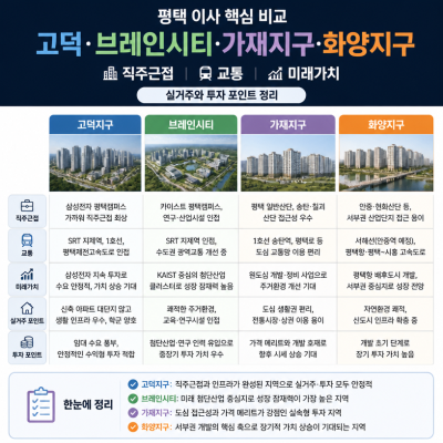 평택 이사 핵심 입지 비교와 미래가치 정리