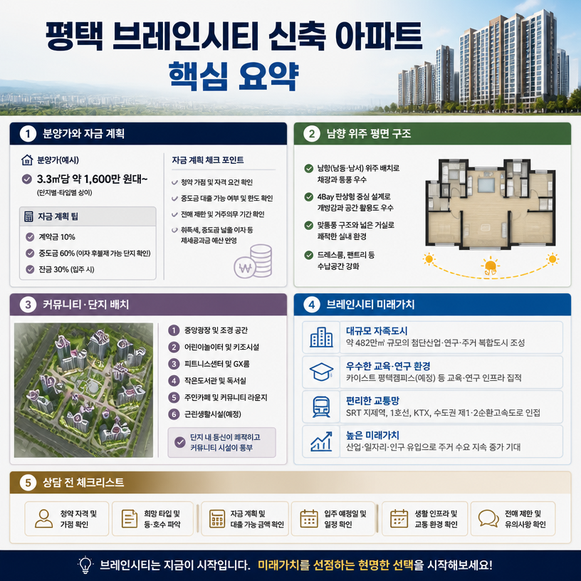 평택 브레인시티 신축 아파트 핵심 정보 정리