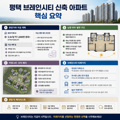 평택 브레인시티 신축 아파트 핵심 정보 정리