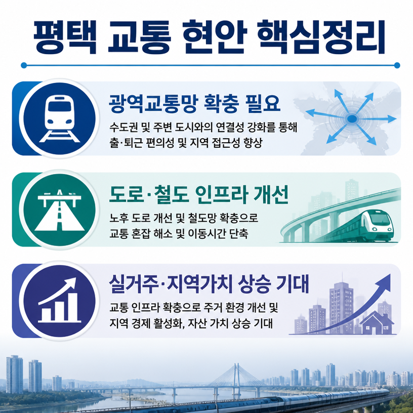 평택 교통현안과 광역교통망 확충 핵심정리