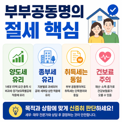 부부공동명의 절세와 건보료 리스크