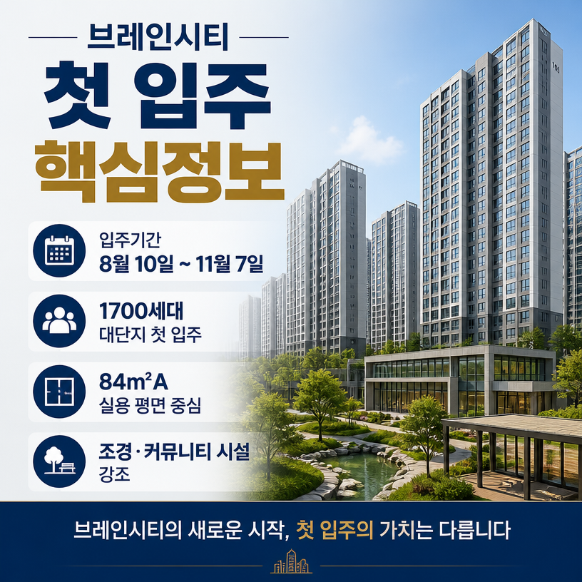 브레인시티 첫 입주 핵심정보 한눈에 정리