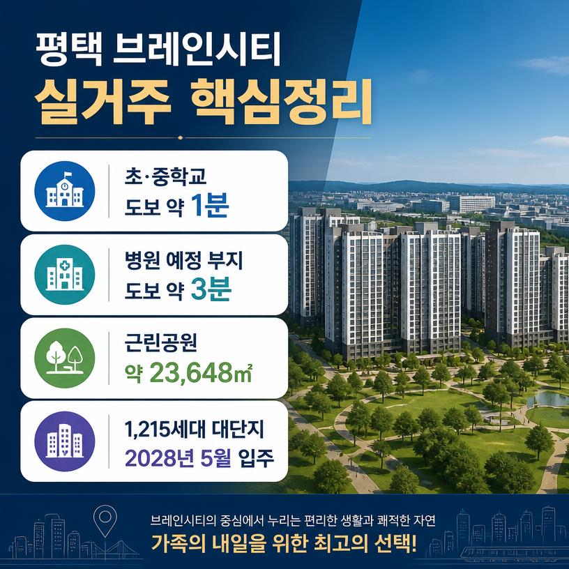 평택 브레인시티 실거주 입지 핵심정리