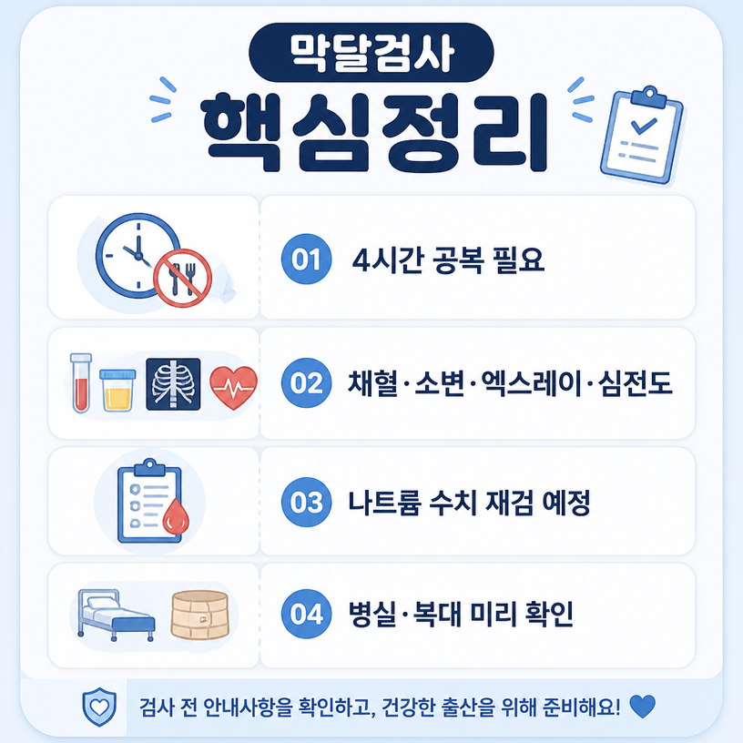 막달검사와 입원준비 핵심정리 한눈에 보기