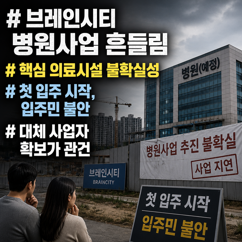 브레인시티 병원사업 흔들림과 입주민 불안