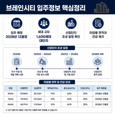브레인시티 입주일정과 산업단지 개발 핵심정리