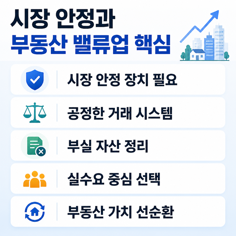 시장 안정과 부동산 밸류업 핵심정리