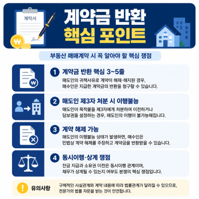 매매계약 해제와 계약금 반환 핵심정리