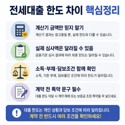 전세대출 한도 차이와 안전계약 핵심정리