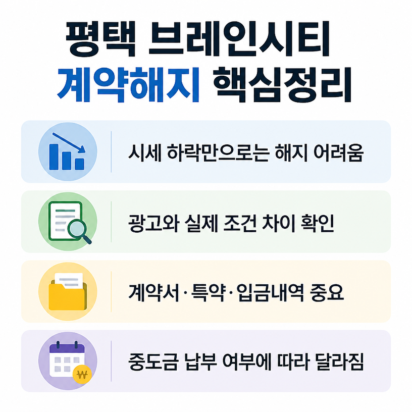평택 브레인시티 계약해지 핵심정리