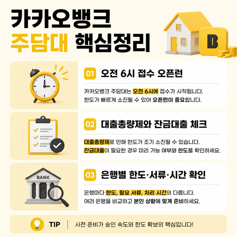 카카오뱅크 주담대 오픈런과 총량제 핵심정리